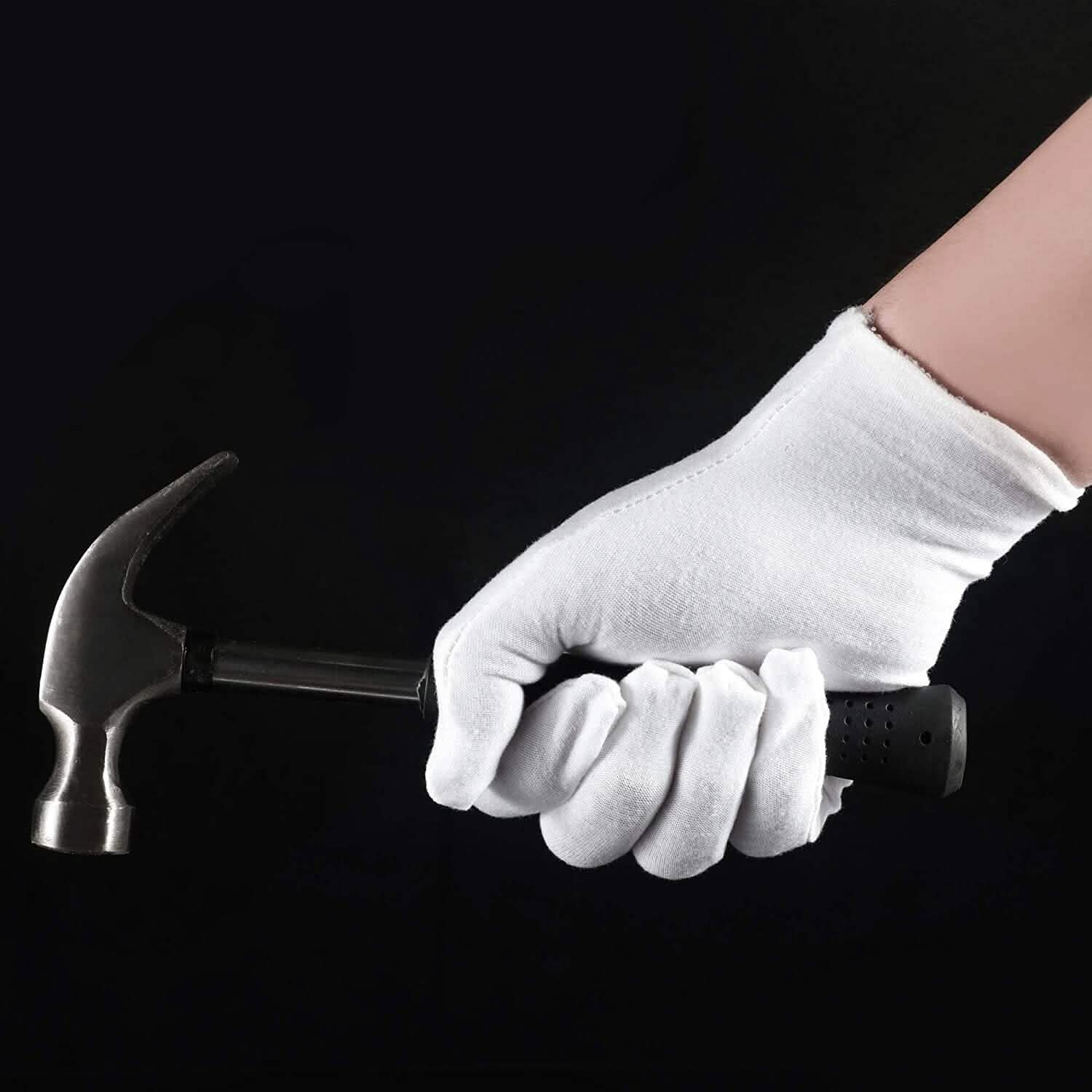 12-Pairs: White Cotton Gloves by DailySale