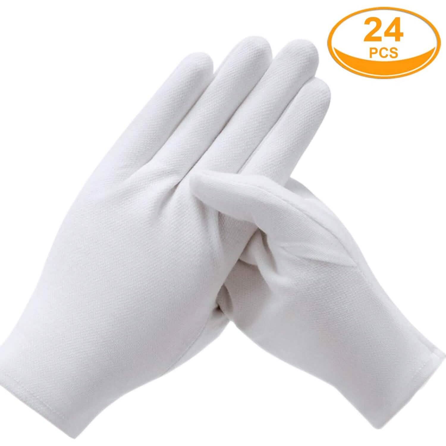 12-Pairs: White Cotton Gloves by DailySale