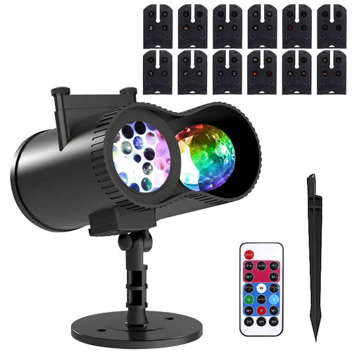 12 Patterns LED Projector Lights IP65 Waterproof Ocean Wave Projector Lamp with Remote Control Timer by DailySale