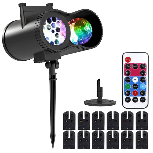 12 Patterns LED Projector Lights IP65 Waterproof Ocean Wave Projector Lamp with Remote Control Timer by DailySale