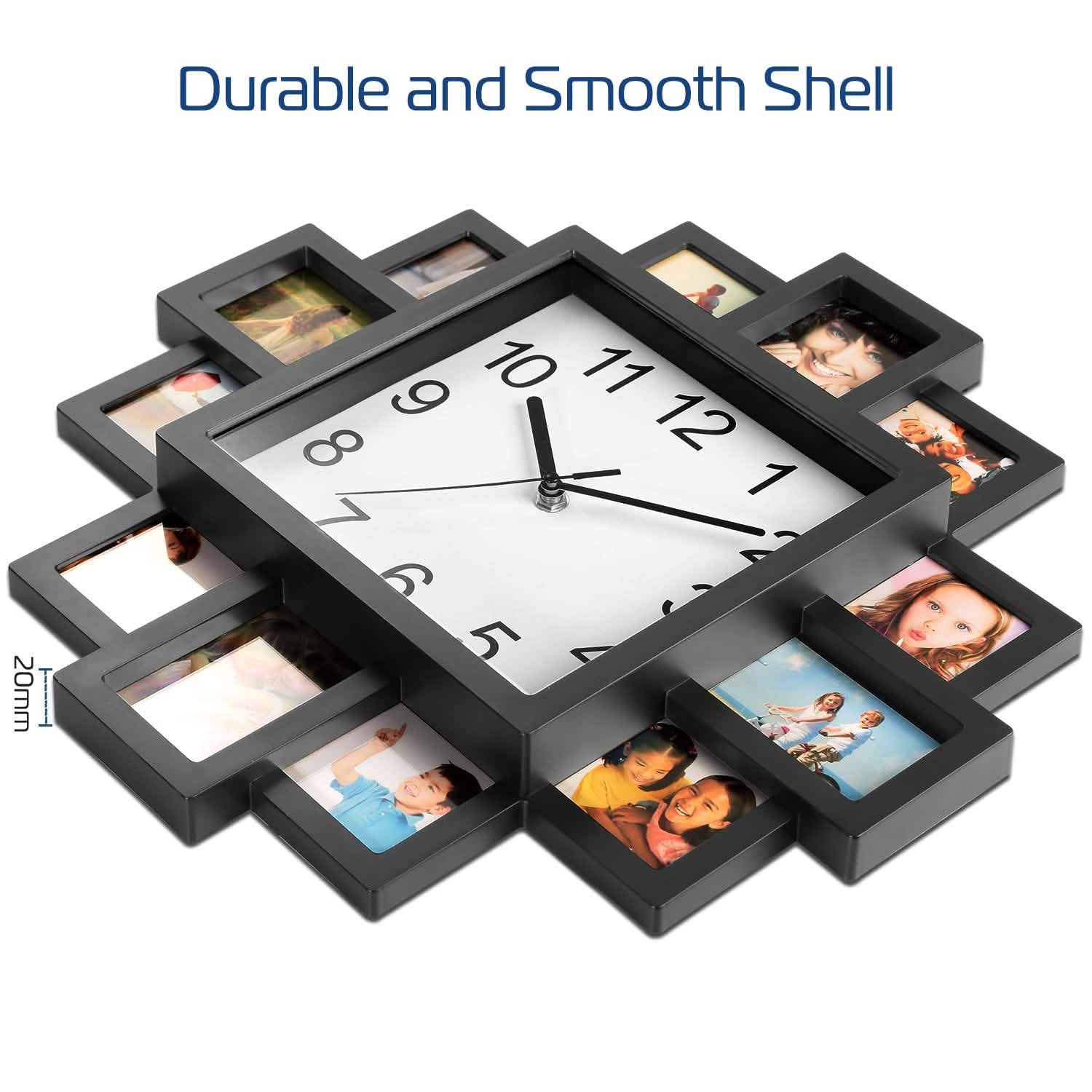 12-Picture Display Wall Clock by DailySale