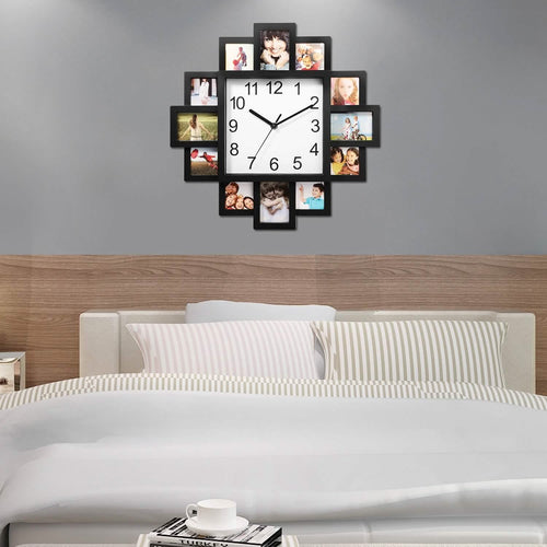12-Picture Display Wall Clock by DailySale