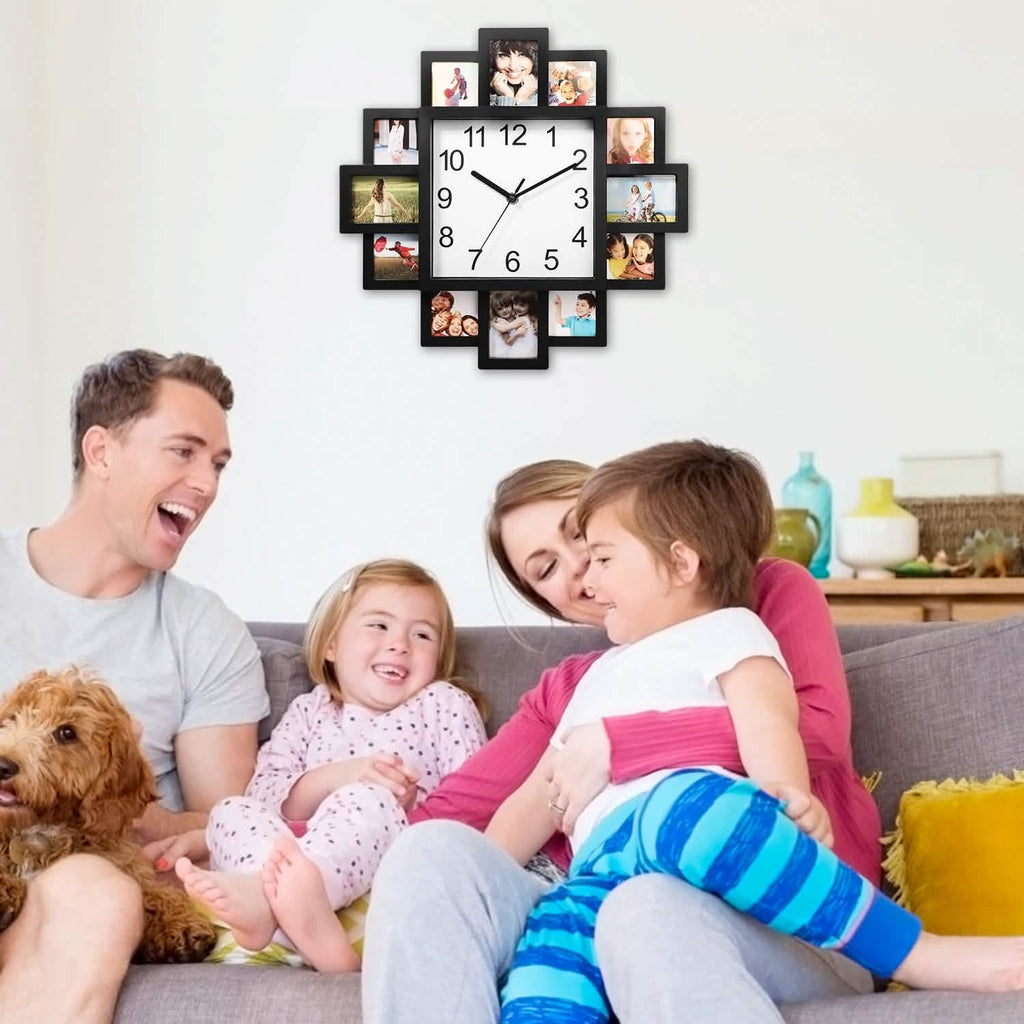 12-Picture Display Wall Clock by DailySale