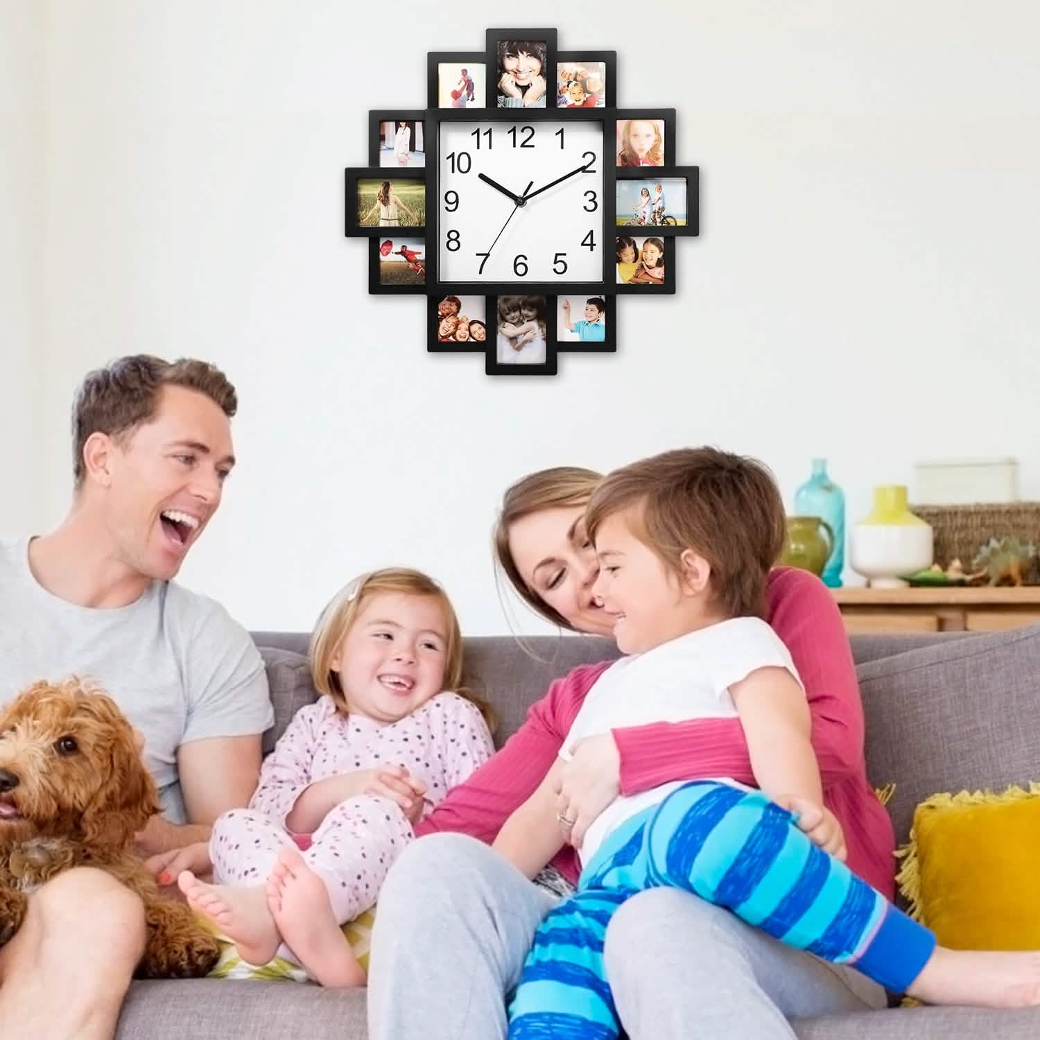 12-Picture Display Wall Clock by DailySale