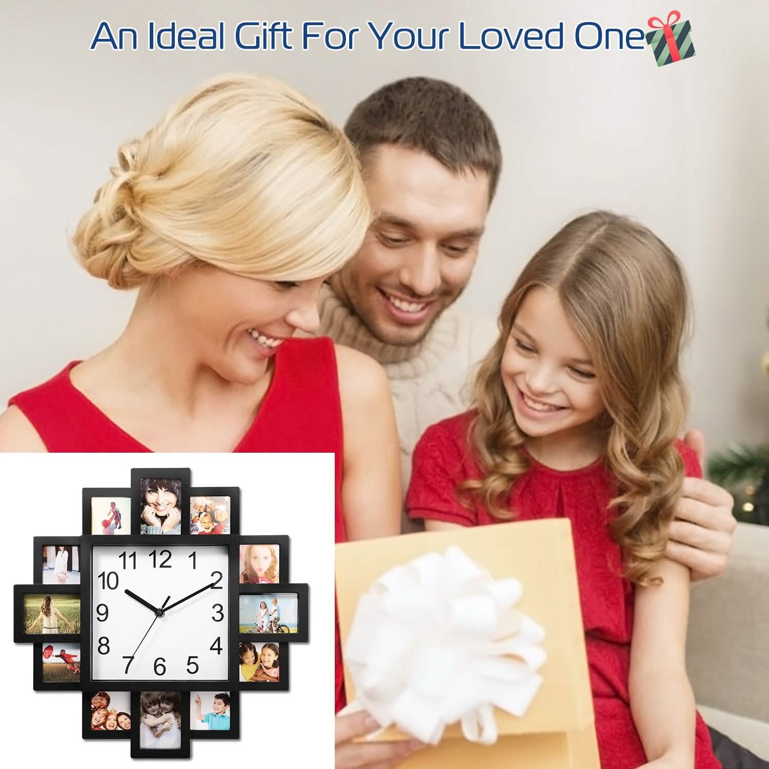 12-Picture Display Wall Clock by DailySale