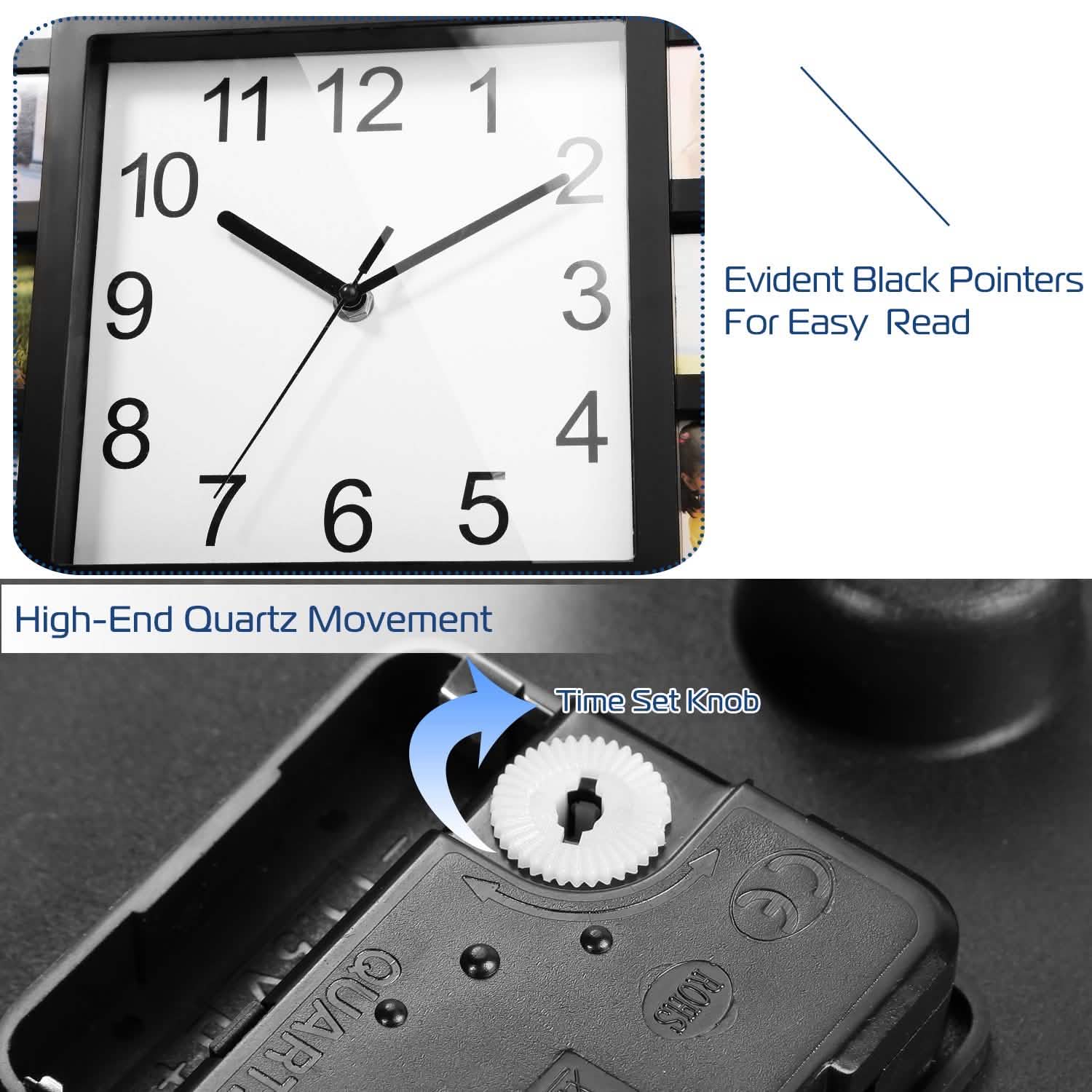 12-Picture Display Wall Clock by DailySale