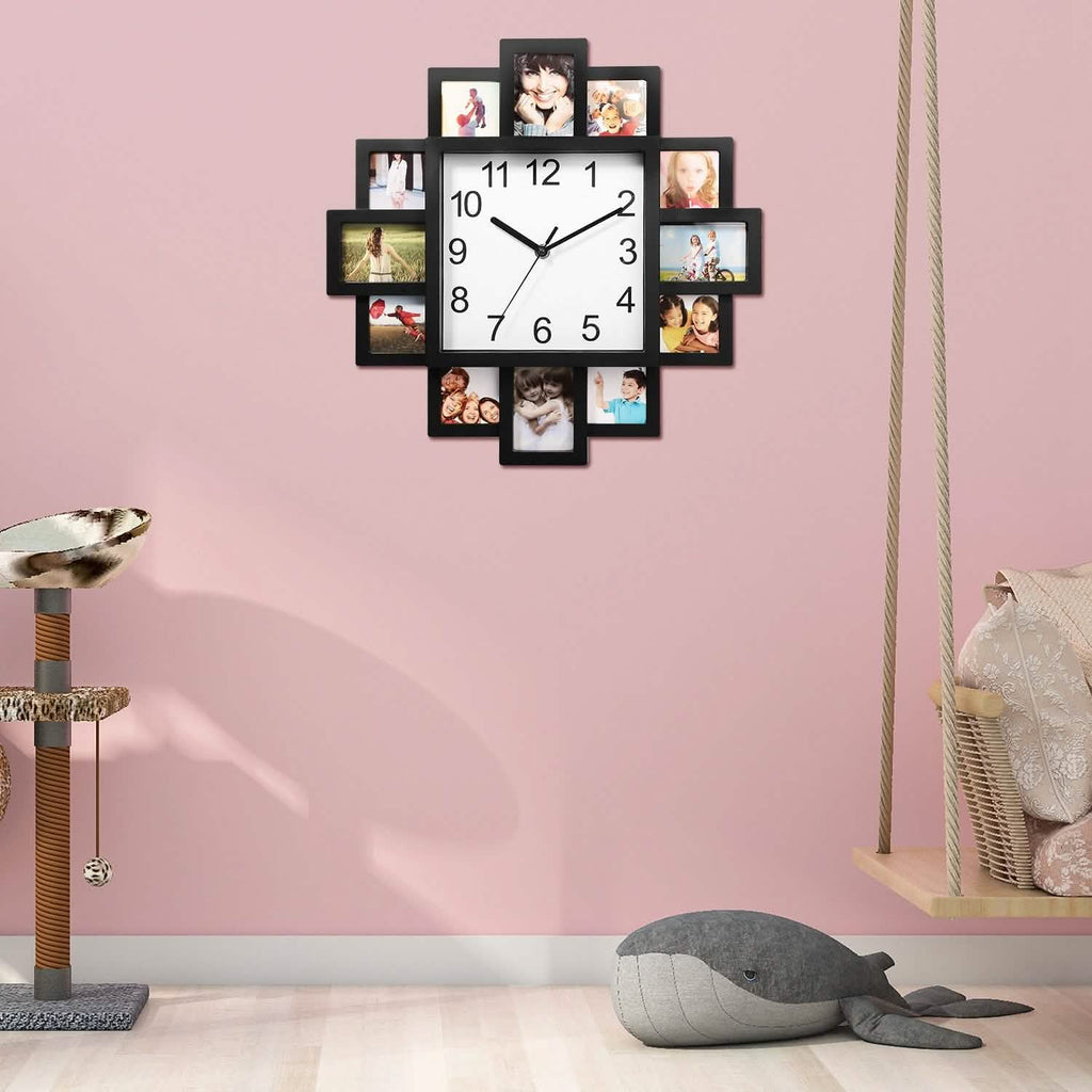 12-Picture Display Wall Clock by DailySale