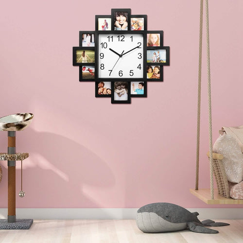 12-Picture Display Wall Clock by DailySale