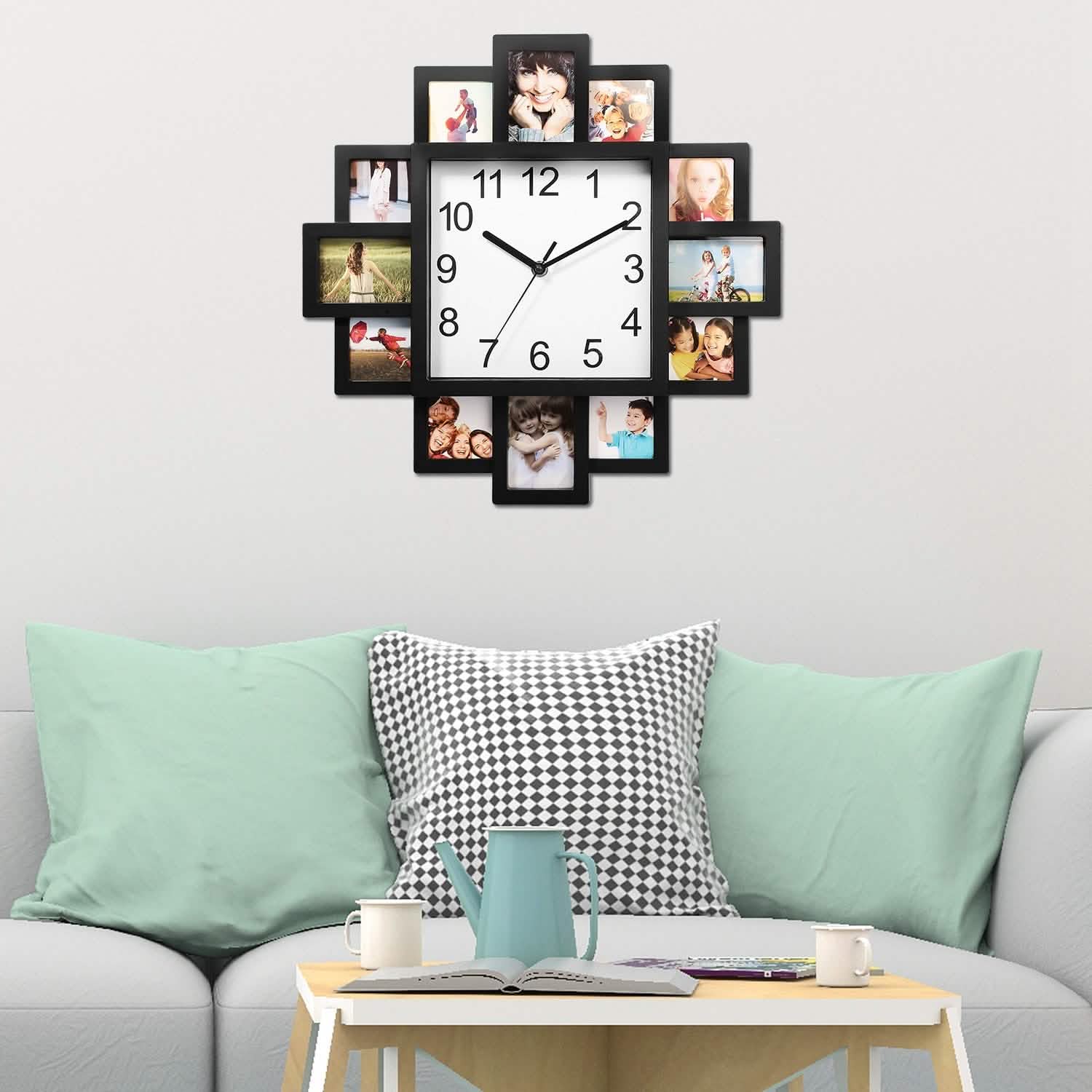 12-Picture Display Wall Clock by DailySale
