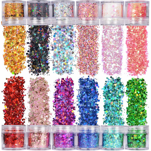 12-Piece: Holographic Chunky Glitters by DailySale