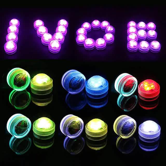 12-Piece: LED RGB Diving Light Remote Control Decorative Light by DailySale