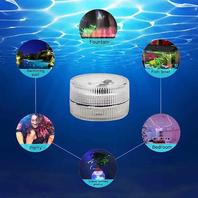 12-Piece: LED RGB Diving Light Remote Control Decorative Light by DailySale