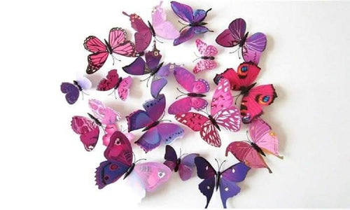 12-Piece Set: 3D Butterfly Magnets - Assorted Colors by DailySale