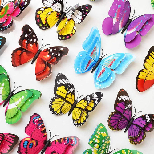 12-Piece Set: 3D Butterfly Magnets - Assorted Colors by DailySale