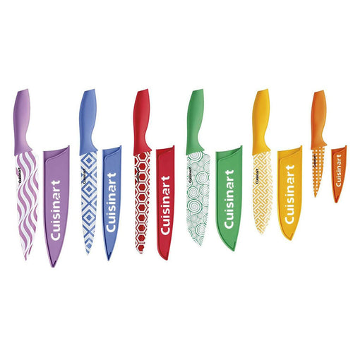 12-Piece Set: Cuisinart Printed Color Knife With Blade Guards by DailySale