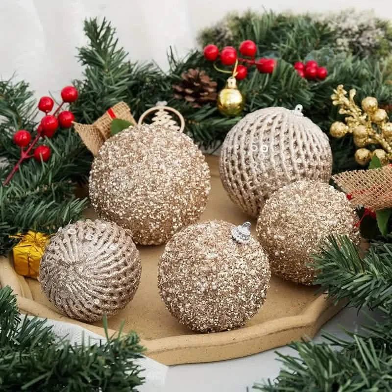 12-Piece Set: Large Sparkling Glittering Sequins Foam Ball Ornaments by DailySale
