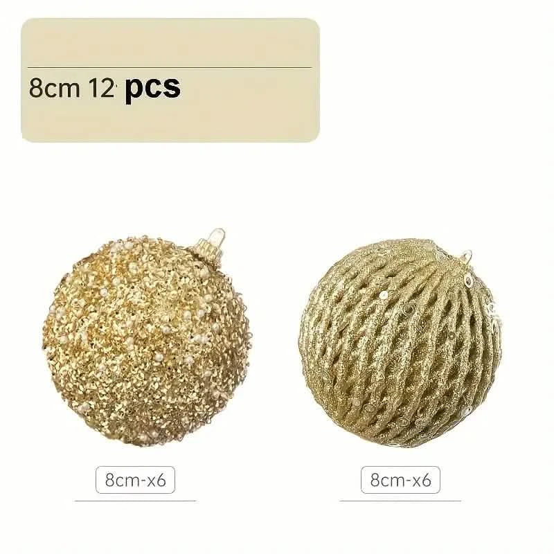12-Piece Set: Large Sparkling Glittering Sequins Foam Ball Ornaments by DailySale