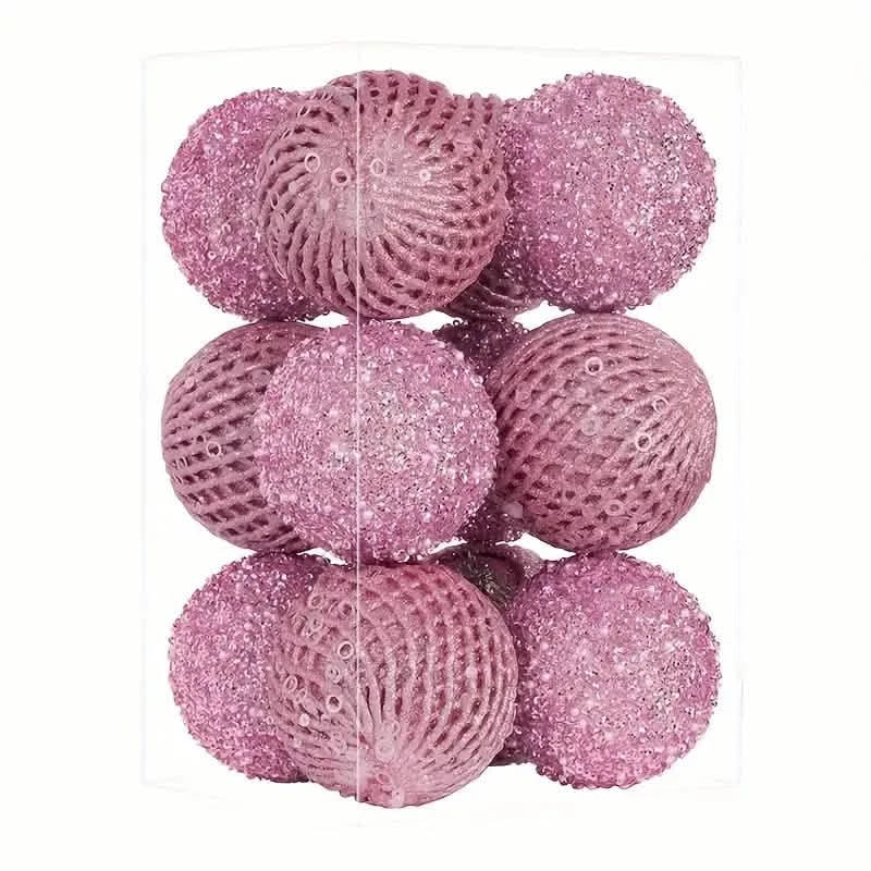 12-Piece Set: Large Sparkling Glittering Sequins Foam Ball Ornaments by DailySale