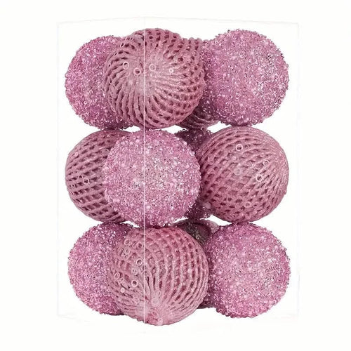 12-Piece Set: Large Sparkling Glittering Sequins Foam Ball Ornaments by DailySale