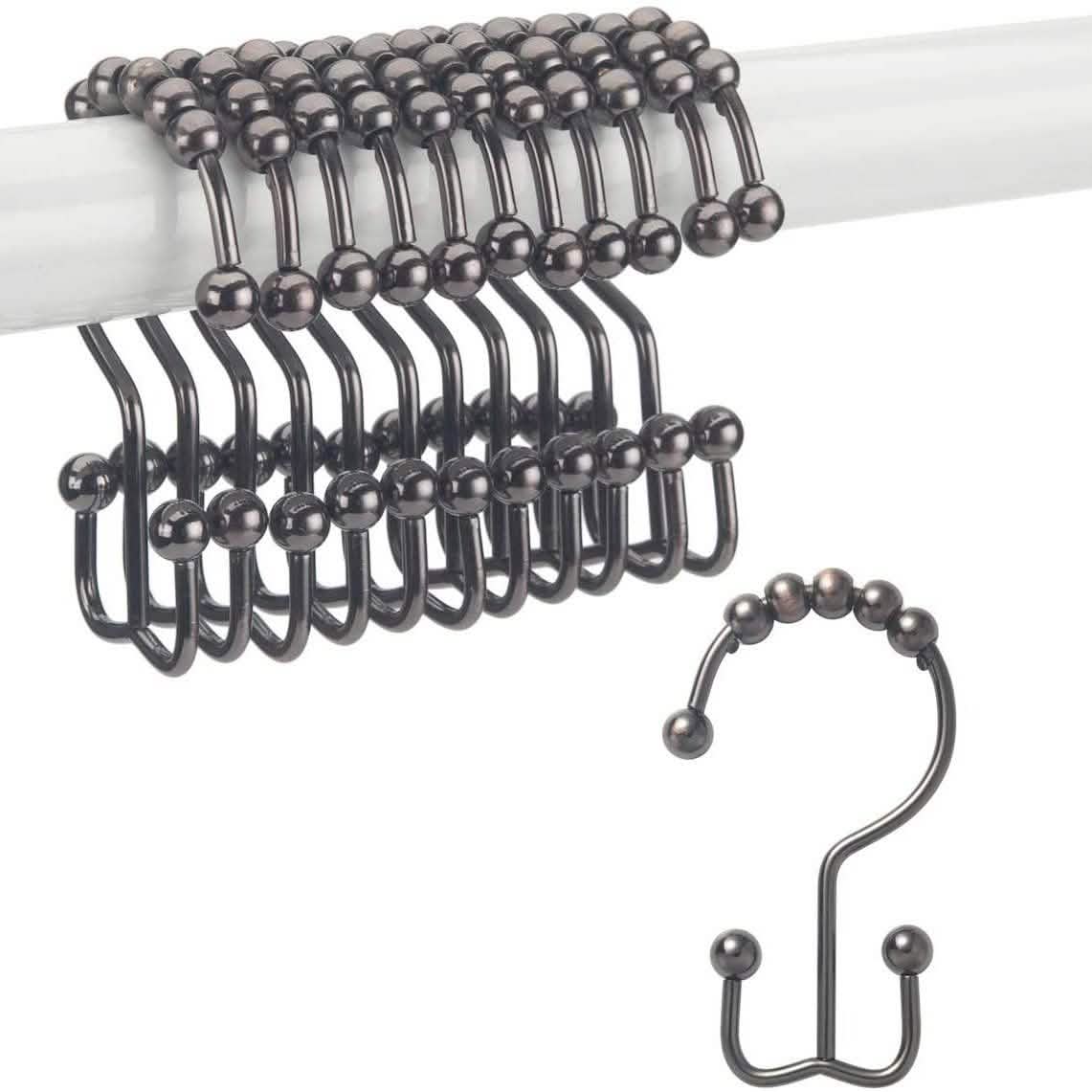 12-Piece Set: Titanker Shower Curtain Hooks Rings by DailySale