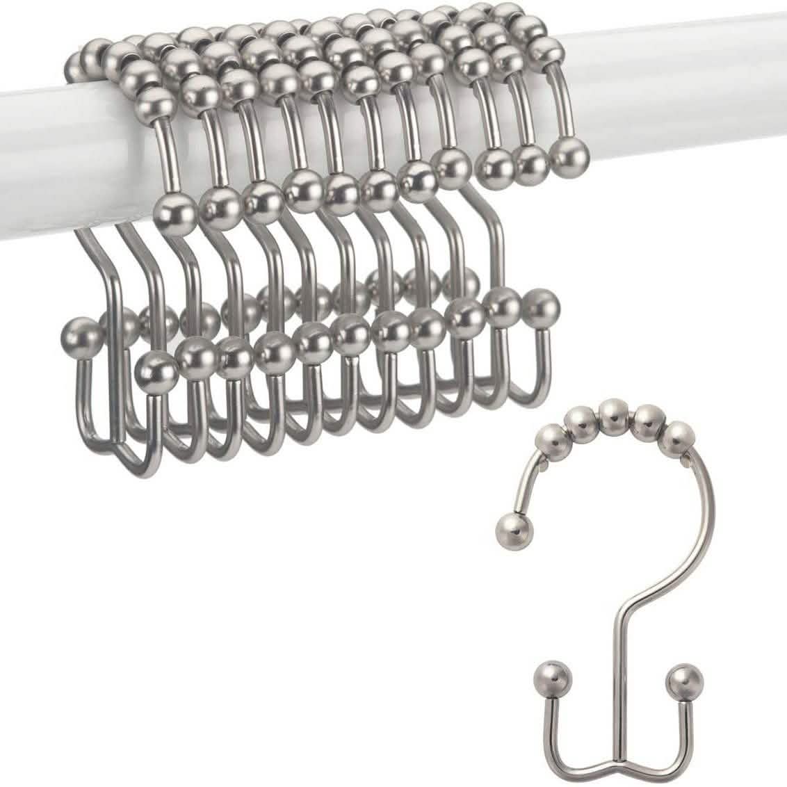 12-Piece Set: Titanker Shower Curtain Hooks Rings by DailySale