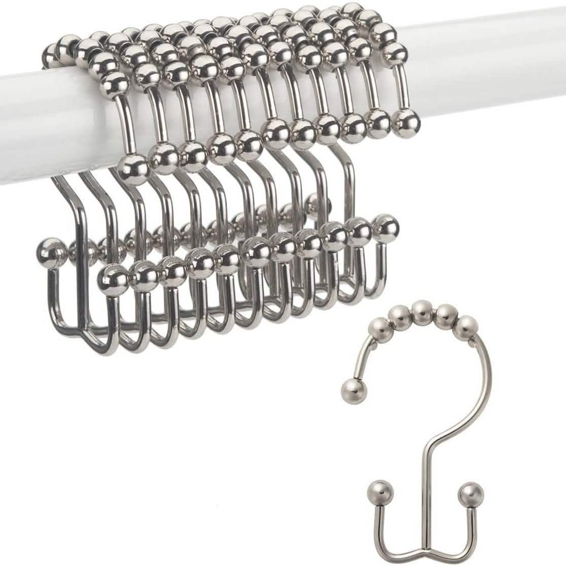 12-Piece Set: Titanker Shower Curtain Hooks Rings by DailySale