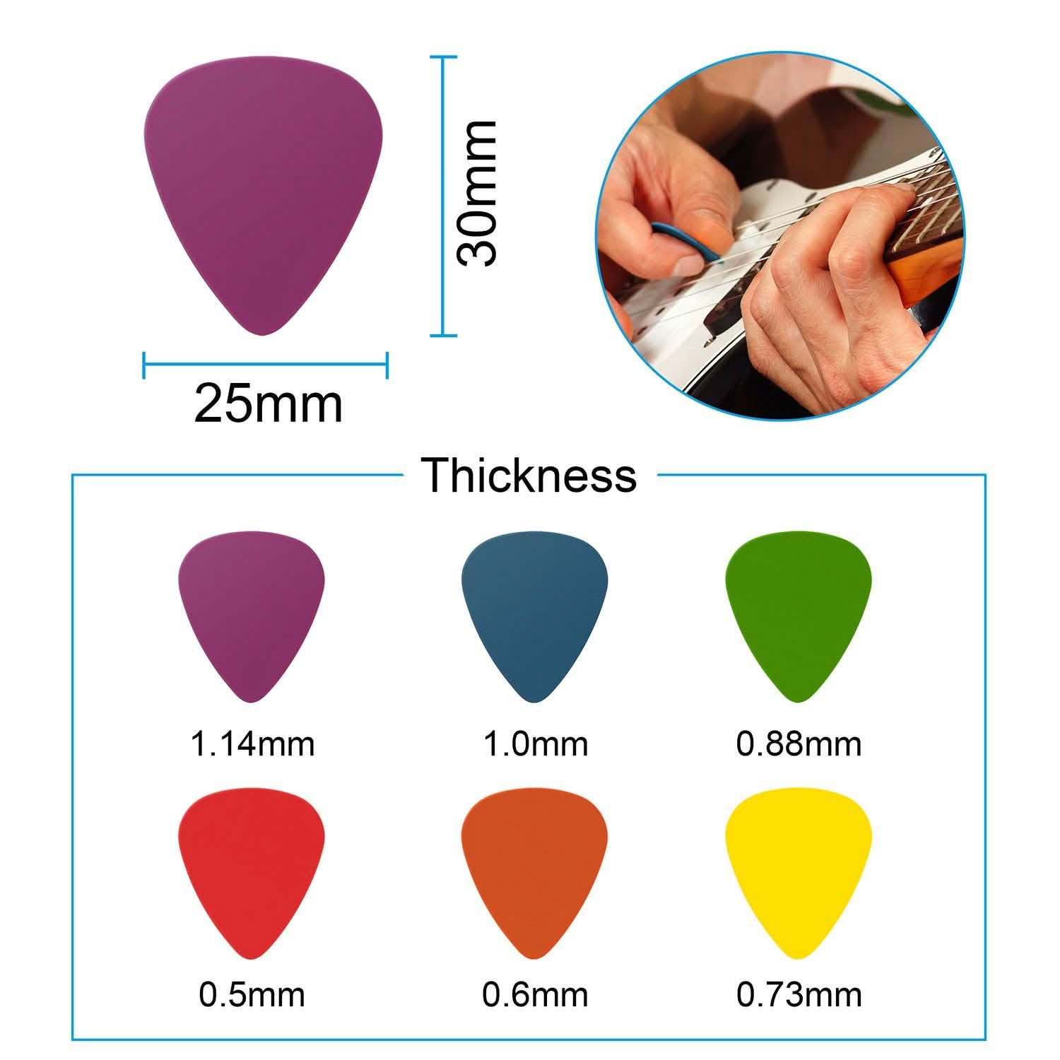 12-Piece: Standard Acoustic Electric Plectrums Guitar Picks by DailySale