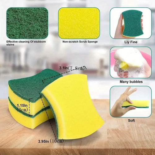 12-Piece: Ultra-Fine Microfiber Kitchen Cleaning Sponge by DailySale