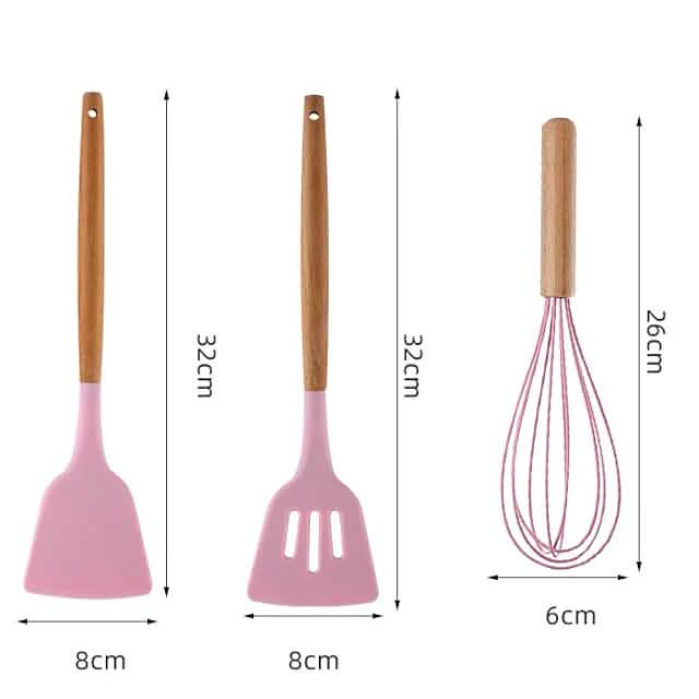 12-Piece: Wood Handle Silicone Kitchenware by DailySale