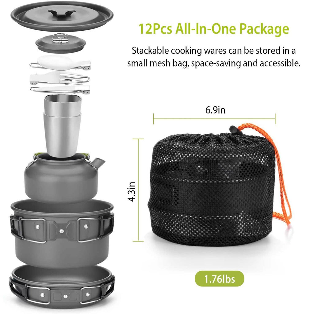 12-Pieces: Camping Cookware Set by DailySale