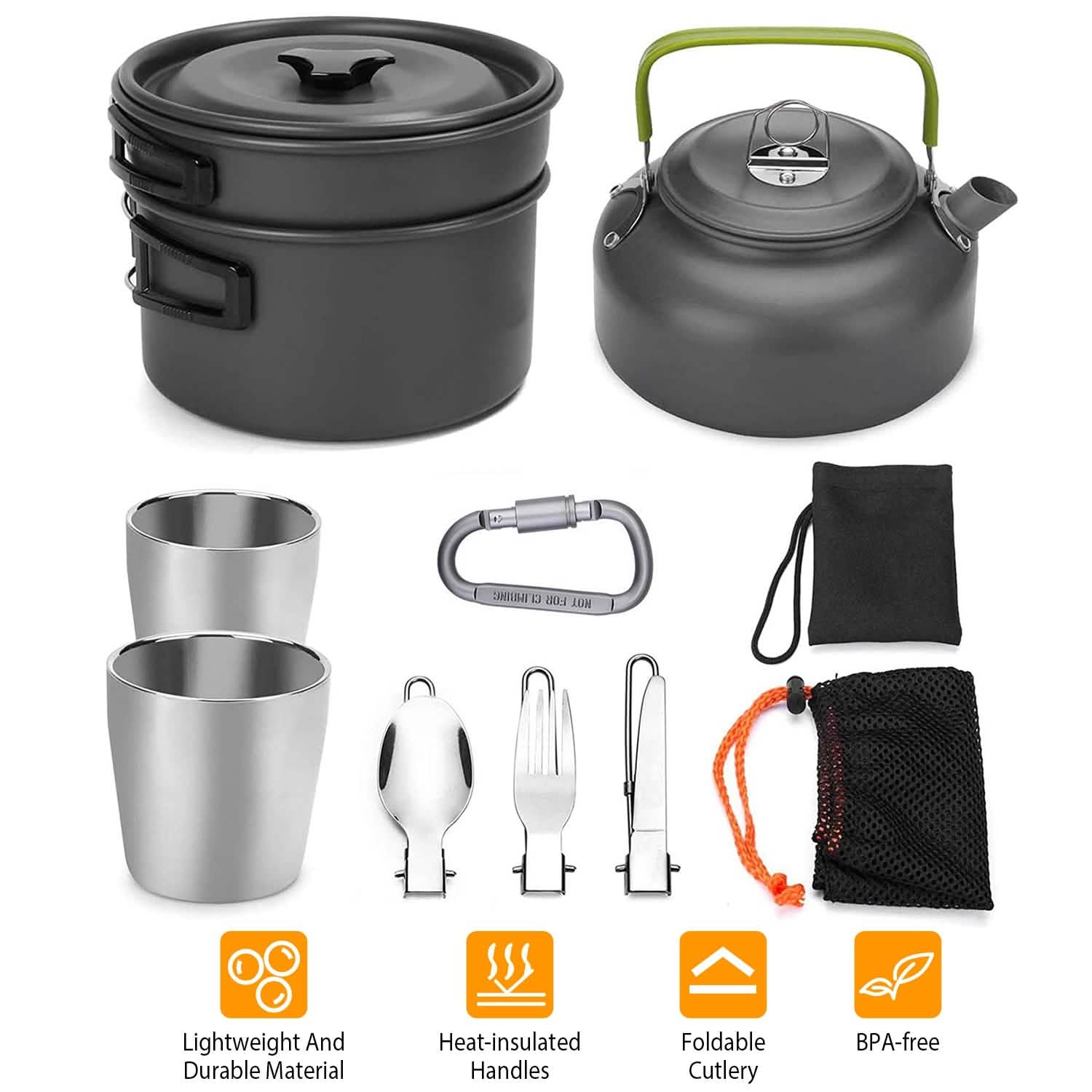 12-Pieces: Camping Cookware Set by DailySale