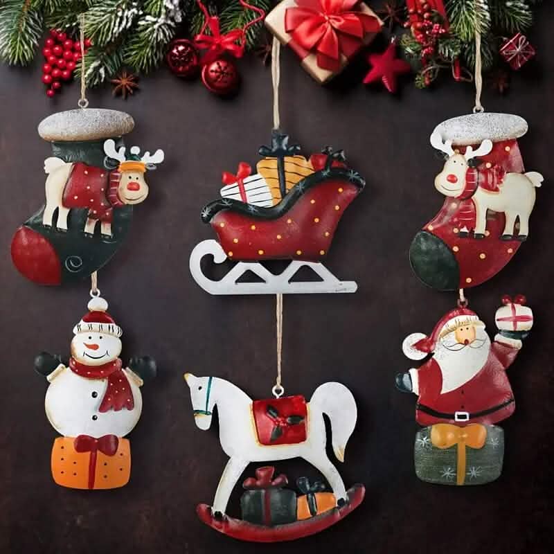 12-Pieces: Christmas Tree Colorful Resin Elk Pendant Decoration by DailySale