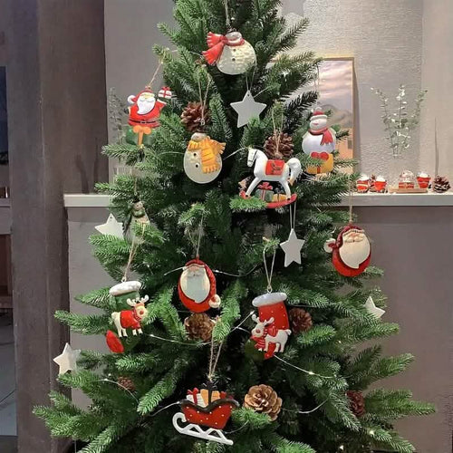 12-Pieces: Christmas Tree Colorful Resin Elk Pendant Decoration by DailySale