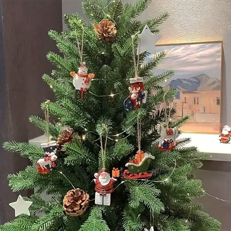 12-Pieces: Christmas Tree Colorful Resin Elk Pendant Decoration by DailySale