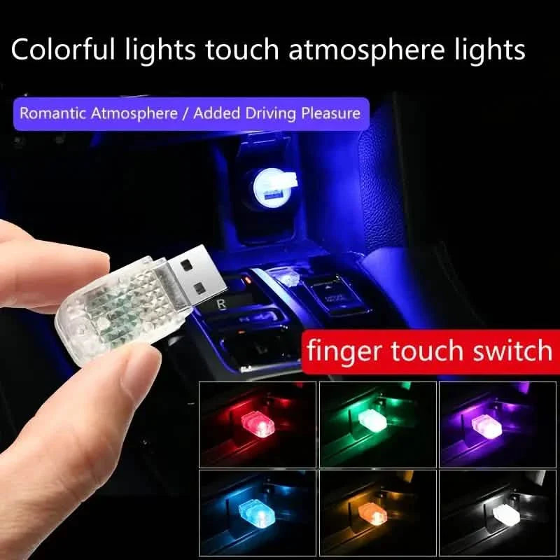 12-Pieces: Colorful Lights Car USB Atmosphere Lights by DailySale