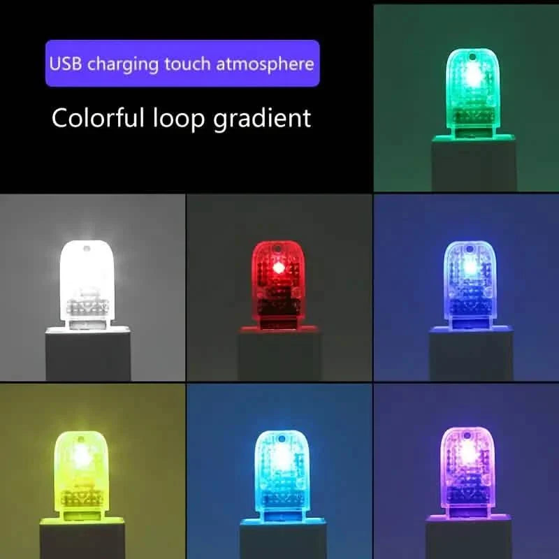 12-Pieces: Colorful Lights Car USB Atmosphere Lights by DailySale