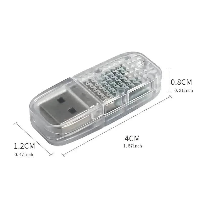 12-Pieces: Colorful Lights Car USB Atmosphere Lights by DailySale