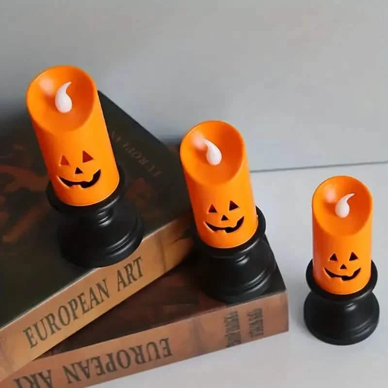 12-Pieces: Halloween LED Pumpkin Chandelier Candles by DailySale