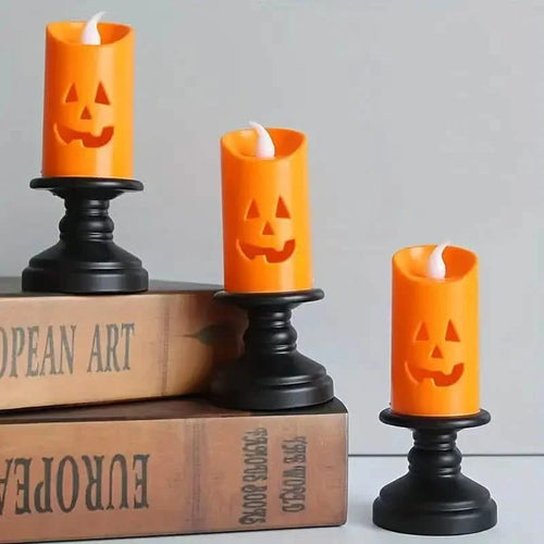 12-Pieces: Halloween LED Pumpkin Chandelier Candles by DailySale