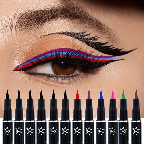 12-Pieces: Luxurious Waterproof Long-Wearing Liquid Eyeliner Set by DailySale
