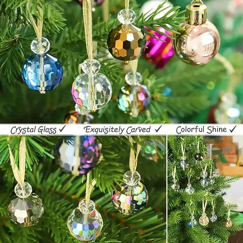 12-Pieces: Multicolor Crystal Glass Christmas Balls Ornaments by DailySale