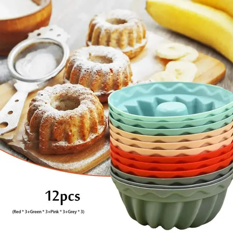12-Pieces: Silicone Heritage Bundtlette Cake Mold by DailySale