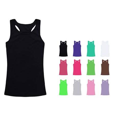 12-Pieces: Women Ribbed Racerbacks Fitness Yoga Sleeveless Tank Top by DailySale