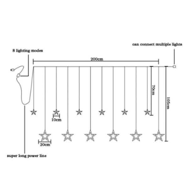 12 Stars 138 LED Curtain String Lights by DailySale