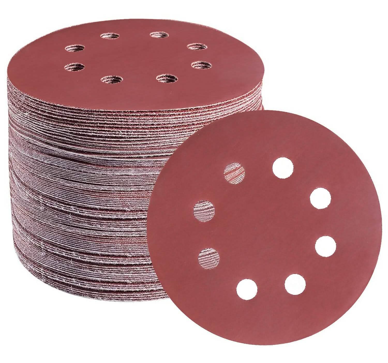 120-Pack: 5-Inch 8 Hole Round Sandpapers by DailySale