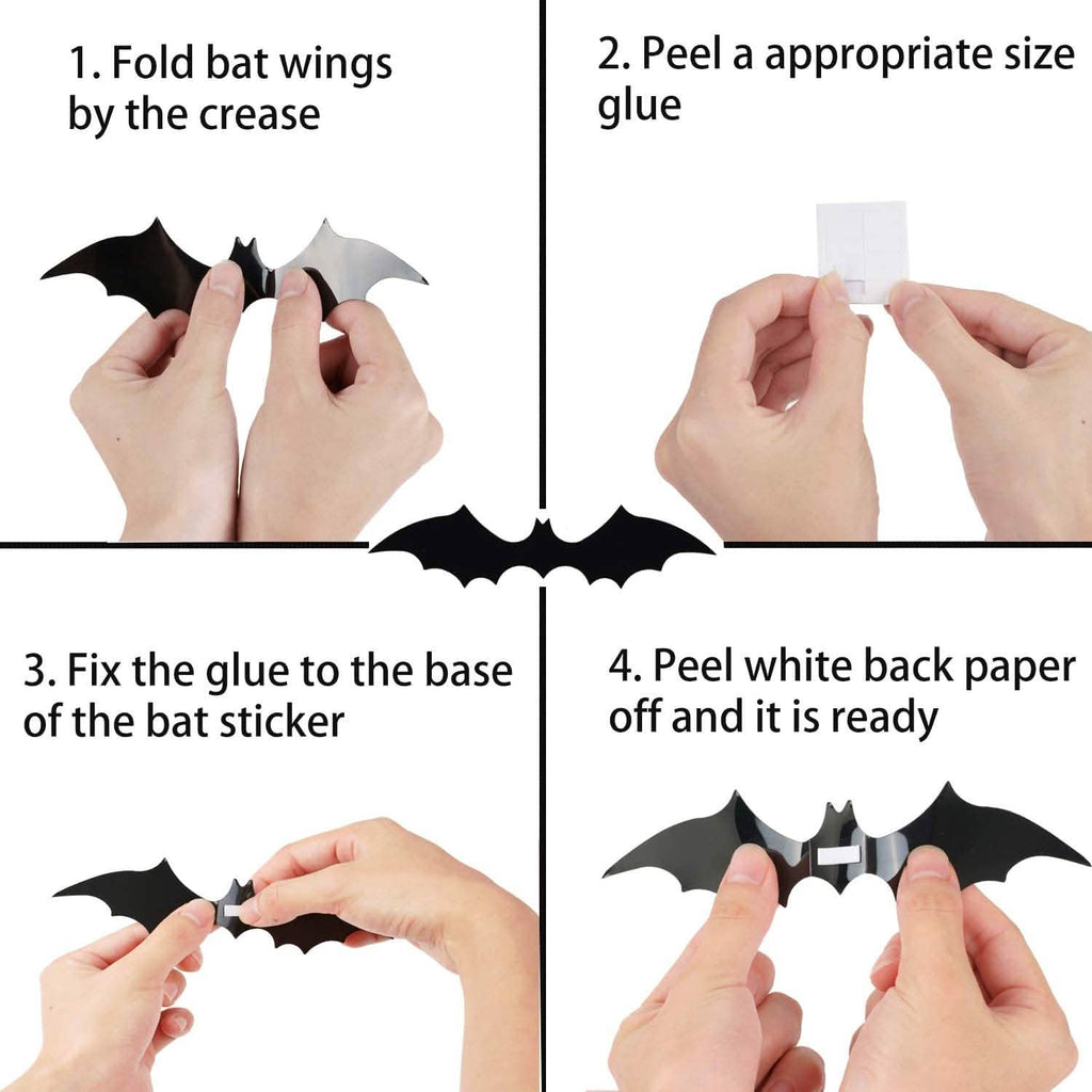 120-Piece: 3D Bat Halloween Decoration Stickers by DailySale