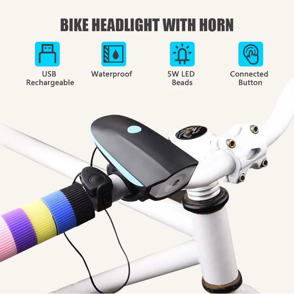 1200mAh Rechargeable Bike Headlight with Horn by DailySale