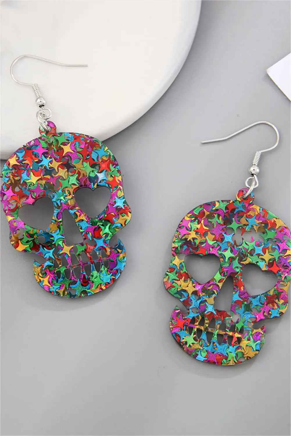 Halloween Skull Acrylic Drop Earrings