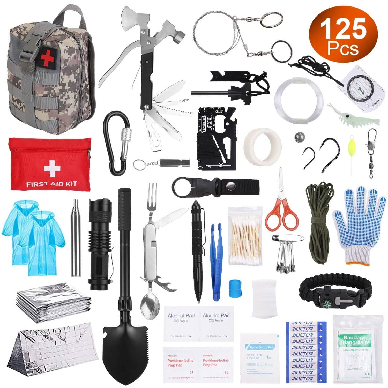 125-Pieces: Emergency Survival Gear Tactical for Outdoor Adventure by DailySale
