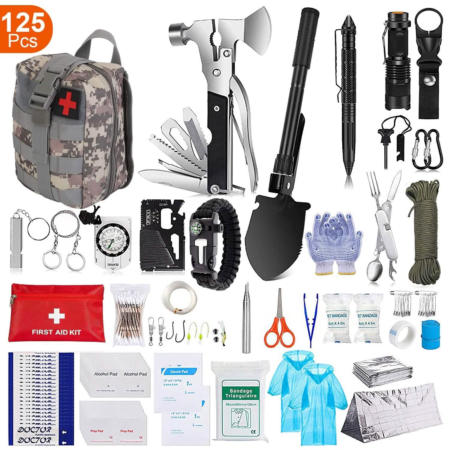 125-Pieces: Emergency Survival Gear Tactical for Outdoor Adventure by DailySale